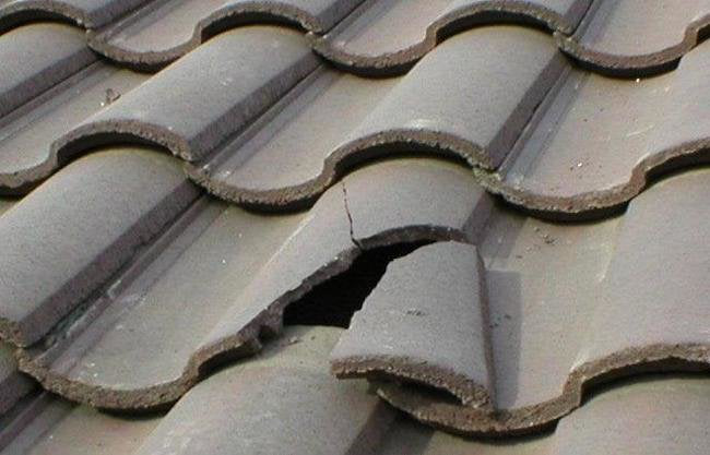 broken clay roofing tiles